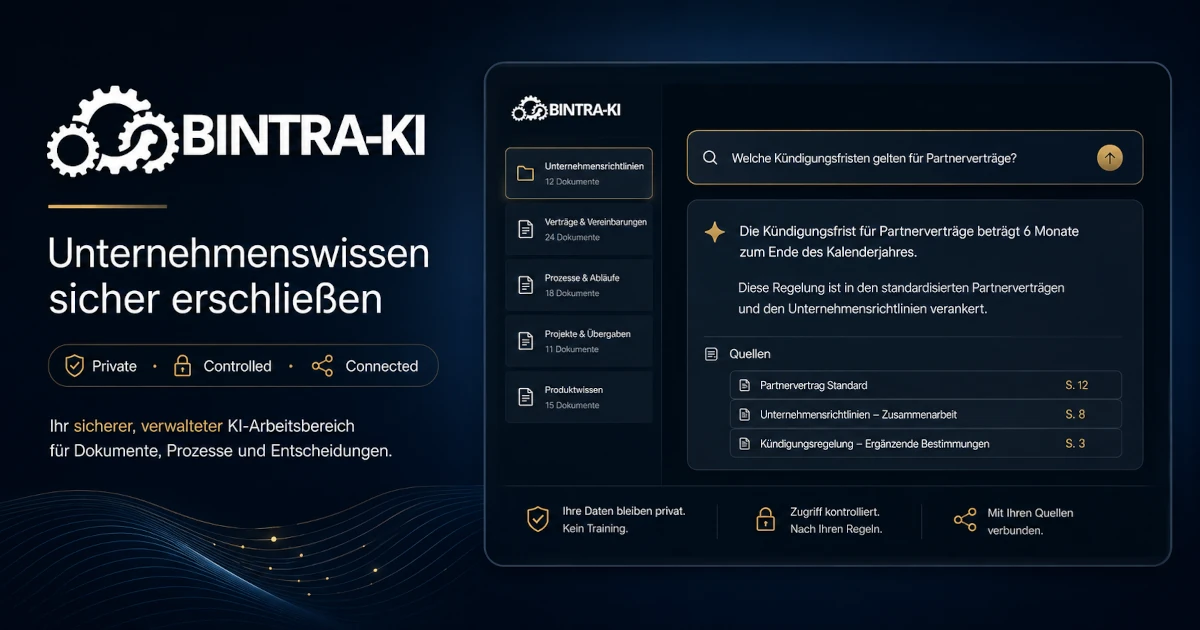 BINTRA KI – Open-Source-basierter KI-Wissensraum für freigegebenes Unternehmenswissen